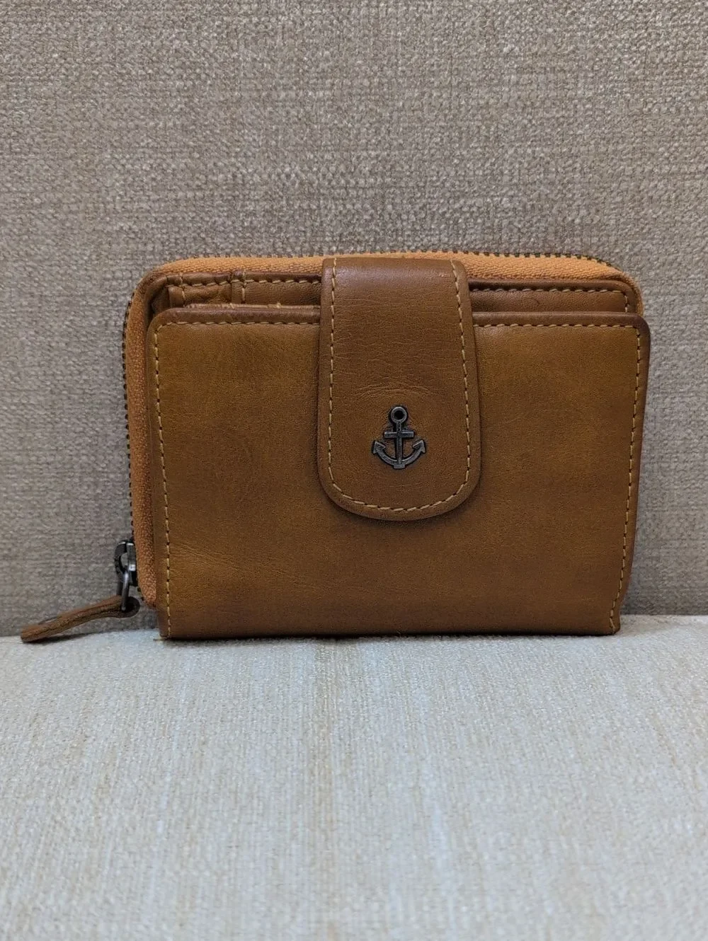 Harbour 2nd Isidora Leather Bifold Zip Around Wallet in Saffron RFID